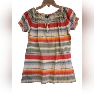 Lauren Ralph Lauren Striped Babydoll Top Y2K 90'S 70'S Size Medium
